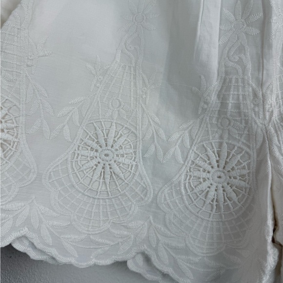NWT LOFT Women’s White Embroidered Cotton Shorts Size M - Picture 6 of 12